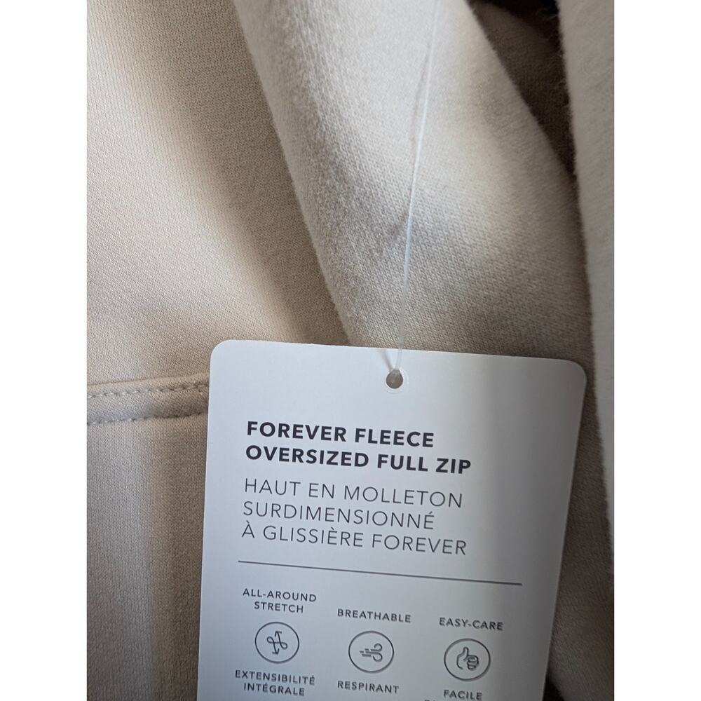 NWT Athleta Forever Fleece Hoodie Womens XS Cream Oversized Long Sleeve Full Zip - Picture 5 of 5